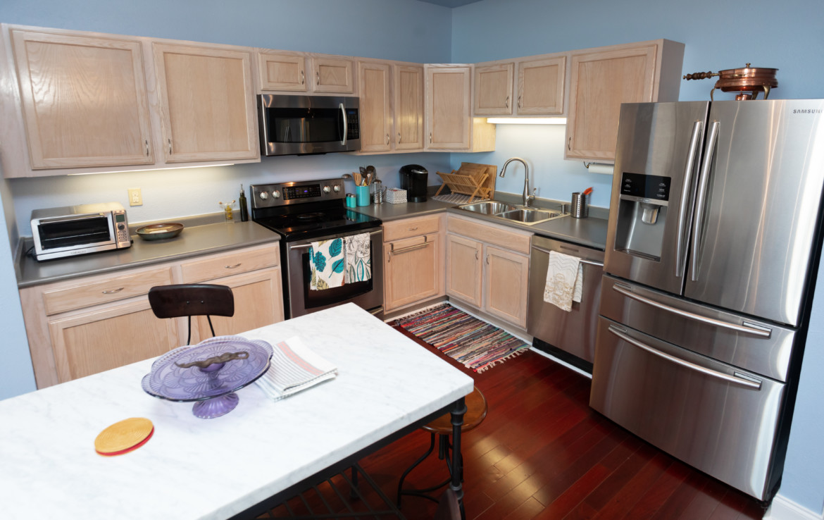 Angled view of Kitchen