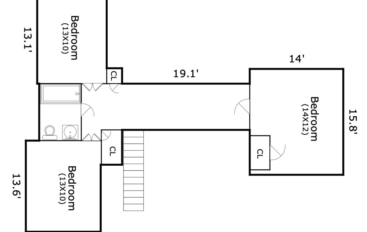Floor plan- 931 Evelina Measurements - Second Floor