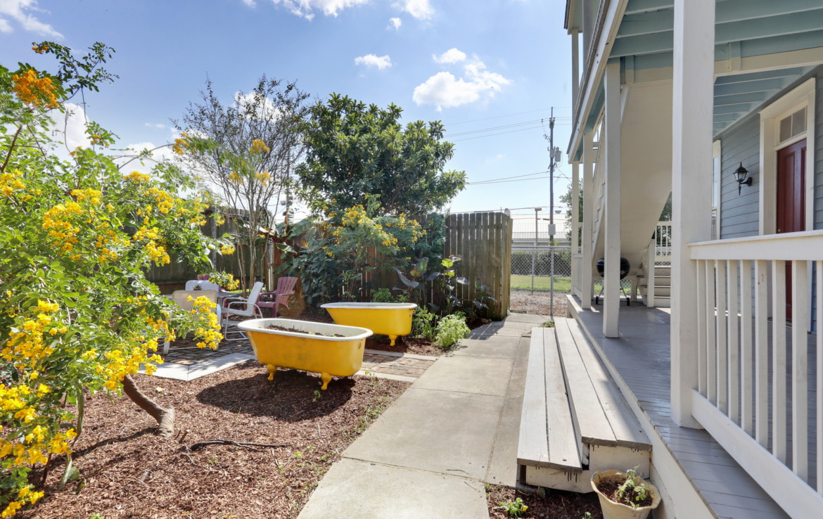 Backyard with furnished patio
