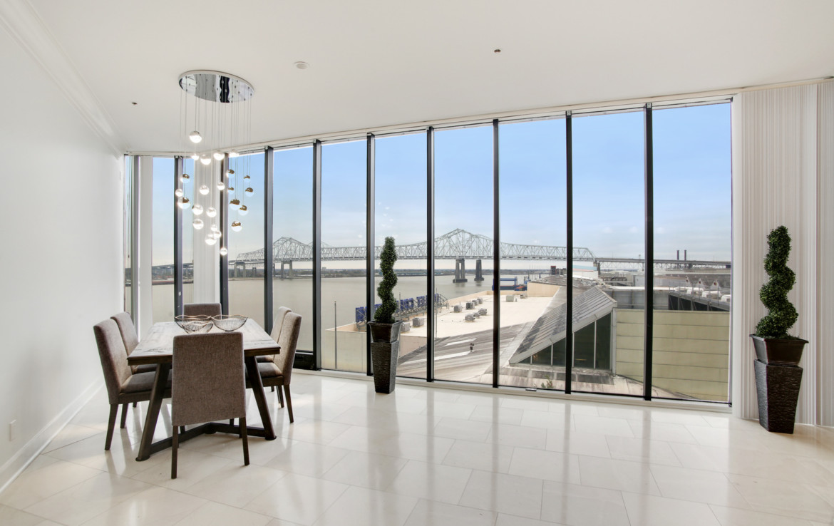 Dining area with window wall