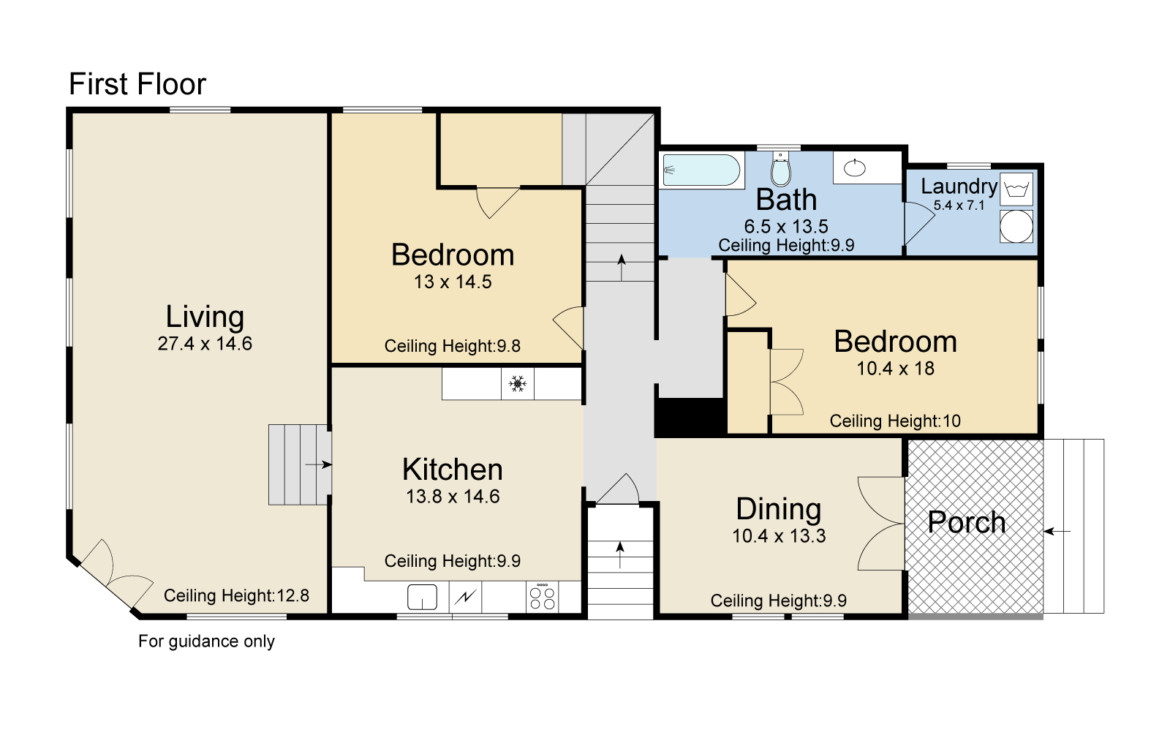 floor plan of bedrooms, living rooms, and kitchen