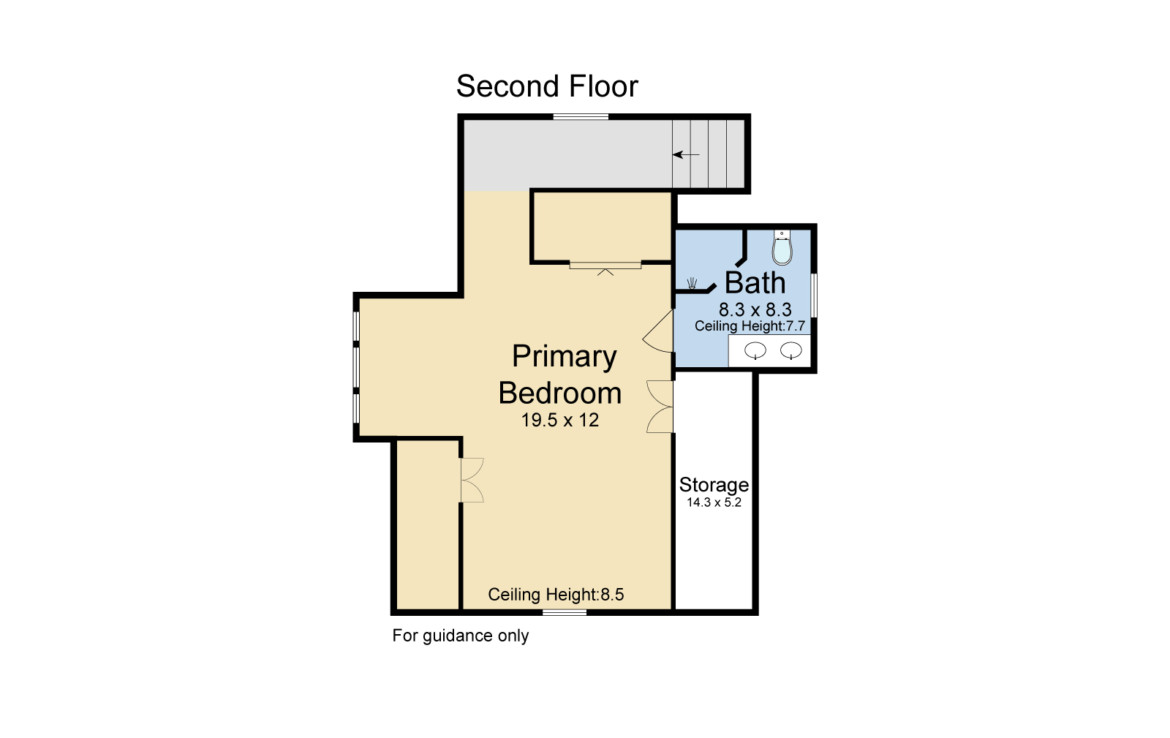 floor plan of primary bedroom