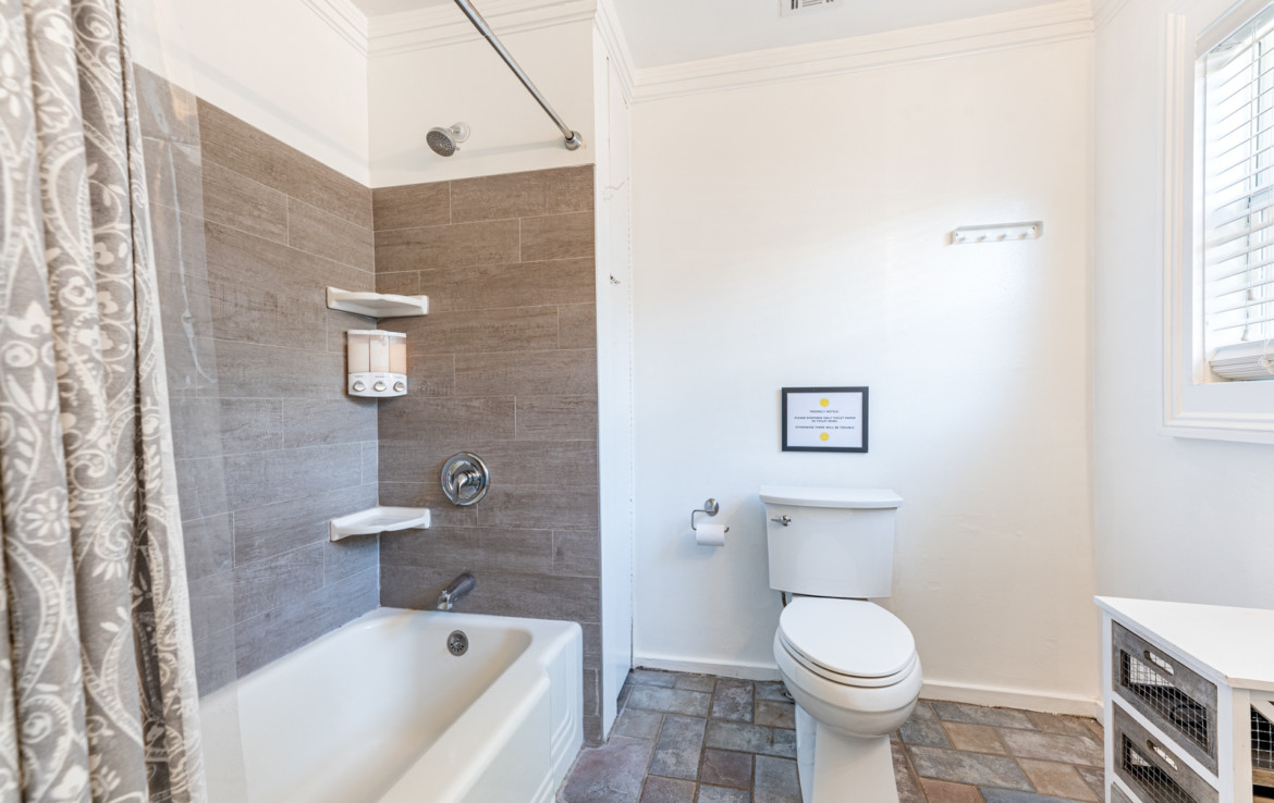 Bathroom with toilet and tub