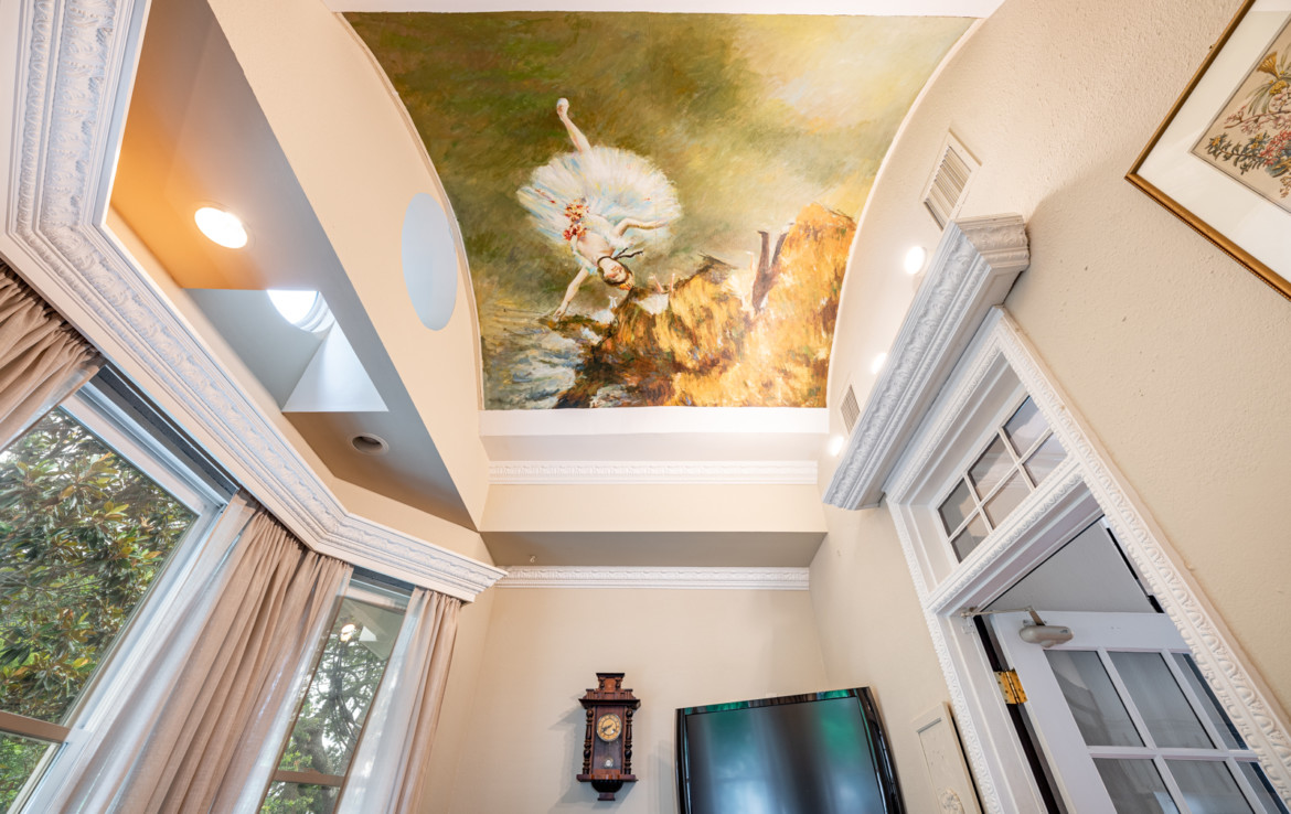 ceiling with painted mural