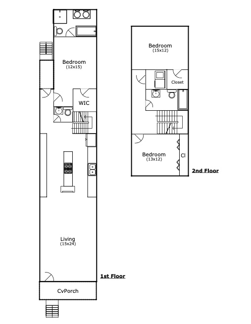 floor plan of lower and upper floor