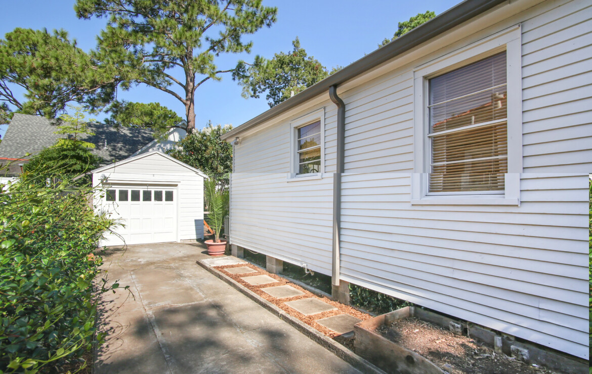 Driveway facing garage