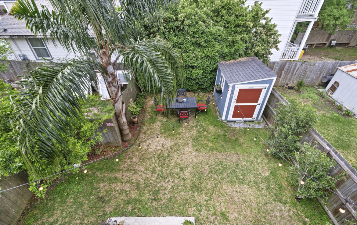View from 2nd floor into yard