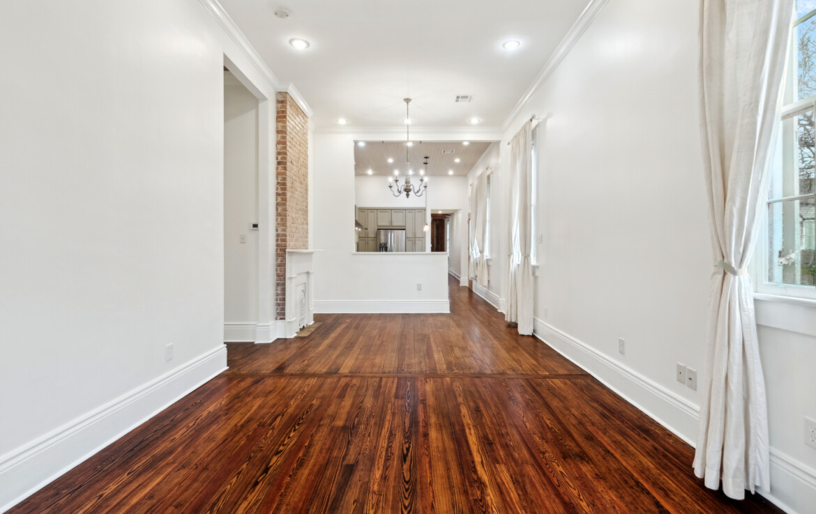 View from front door to living/dining rooms