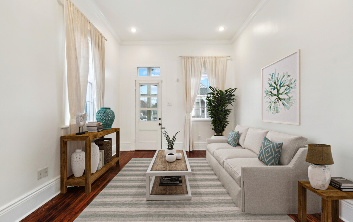 Virtually staged living room