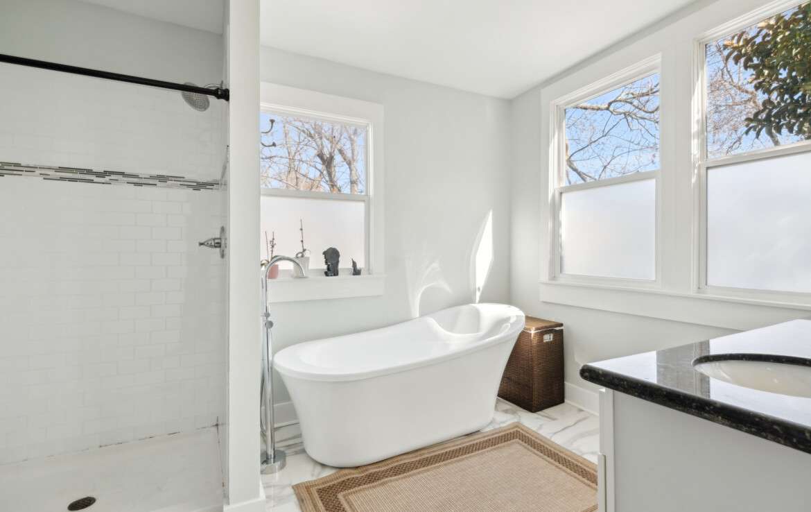 full bathroom, tub, natural light