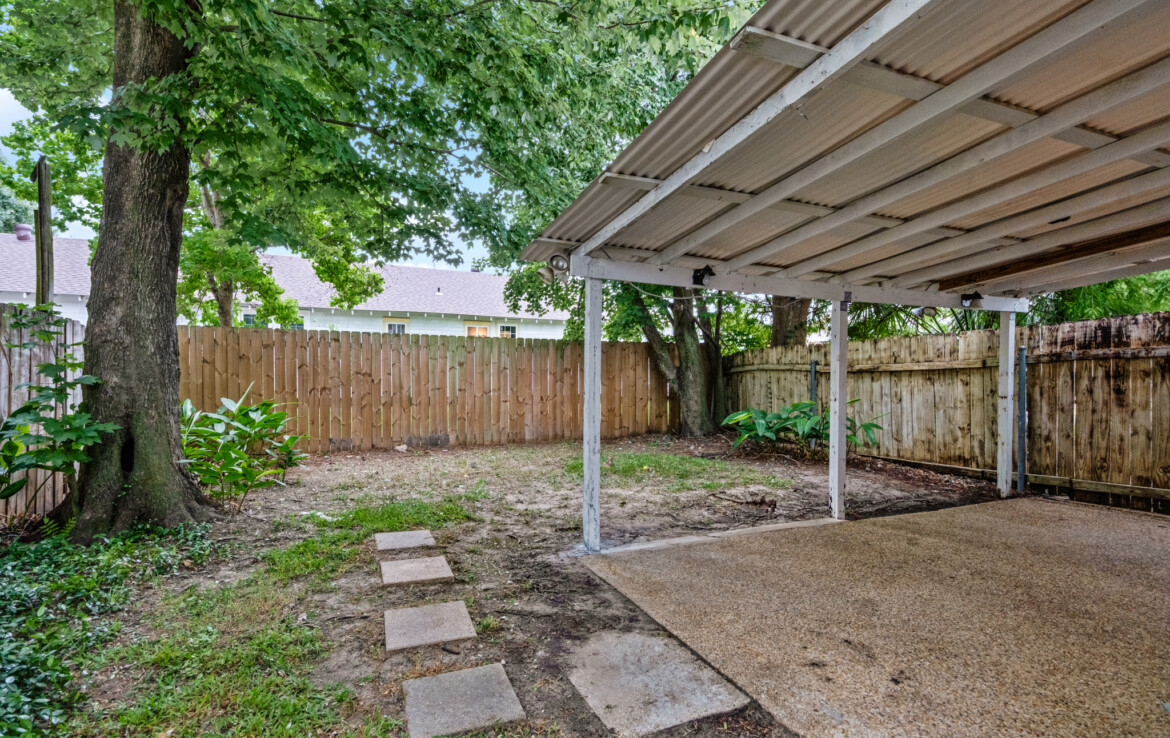 backyard covered patio area