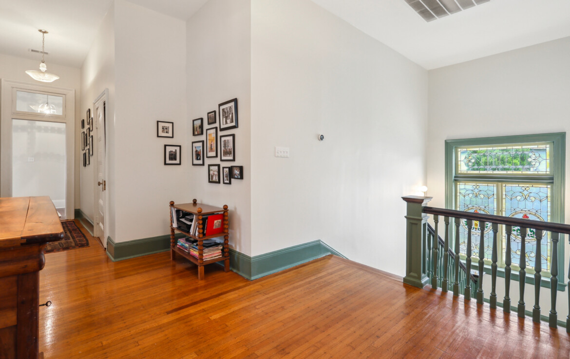 view of stairs from the landing