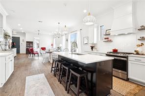 open concept kitchen and dining room area